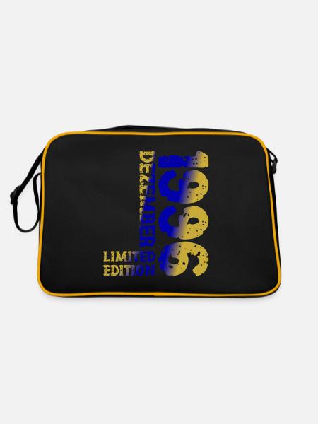 1996 Dezember Limited Edition 27. Geburtstag Deko - Retro Tasche - Schwarz/Gold - Hinten
