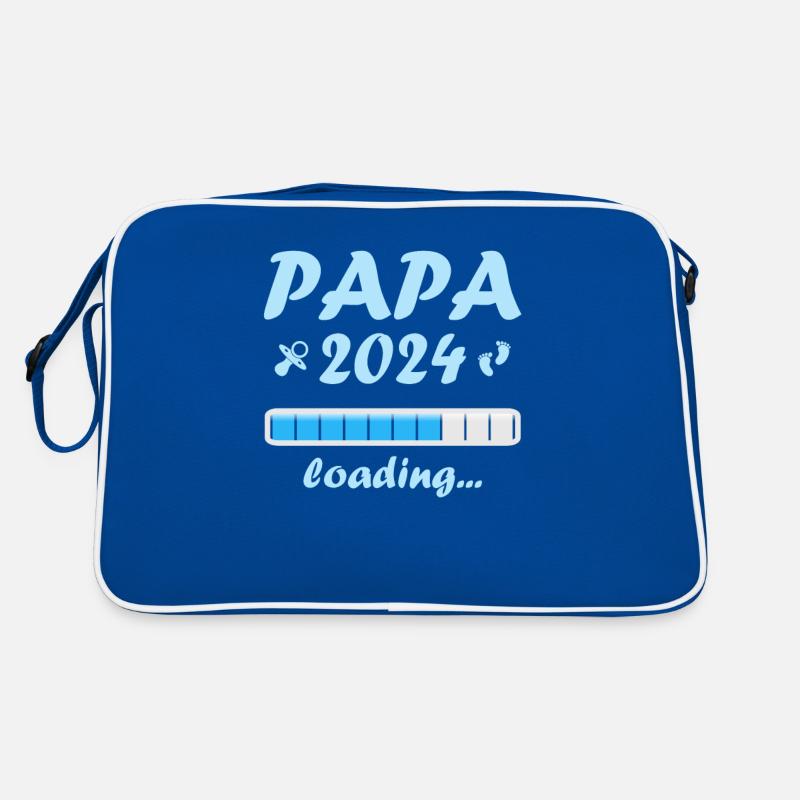 Papa 2024 Loading Vaterschaft Vater Werden Dad Retro Tasche