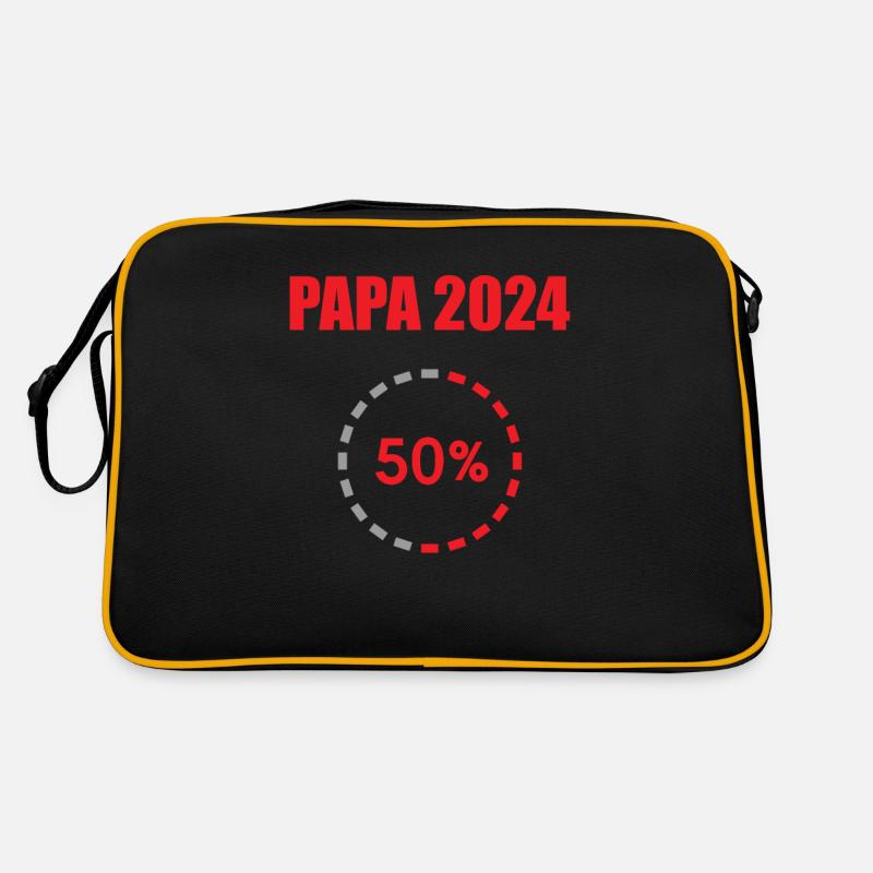 Papa 2024 Loading Vaterschaft Vater Werden Dad Retro Tasche