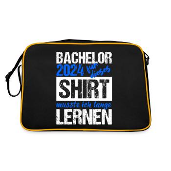 Bachelor 2024 Lange Genug Gelernt Lasst Uns Feiern - Retro Tasche - Schwarz/Gold - Hinten