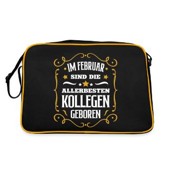 Geburtstag Kollege Februar Beste Kollegen Arbeit - Retro Tasche - Schwarz/Gold - Hinten