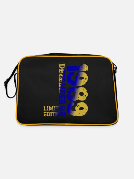 1989 Dezember Limited Edition 34. Geburtstag Deko - Retro Tasche - Schwarz/Gold - Hinten