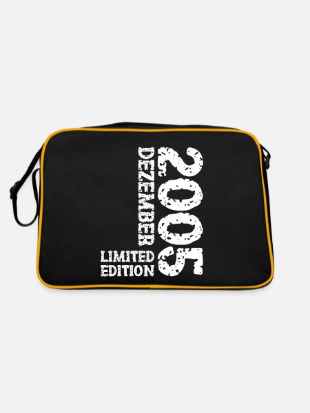 2005 Dezember Limited Edition 18. Geburtstag Deko - Retro Tasche - Schwarz/Gold - Hinten