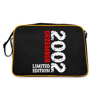 2002 Dezember Limited Edition 21. Geburtstag Deko - Retro Tasche - Schwarz/Gold - Hinten