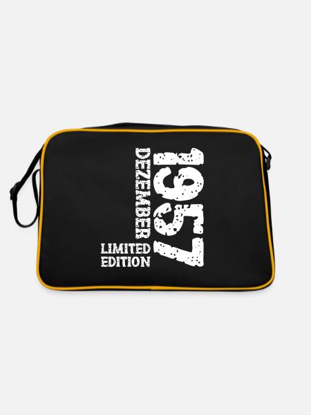 1957 December Limited Edition 66th Birthday Decoration - Retro Bag - black/gold - Back