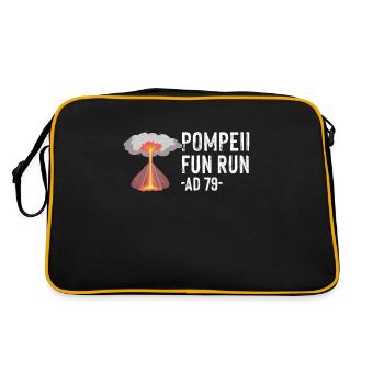 Pompeii Fun Run Italienischer Vulkan Geeks - Retro Tasche - Schwarz/Gold - Hinten