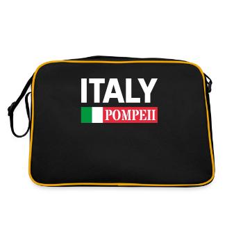 Italie Drapeau Pompéi Conservation Éruption volcanique - Sac Retro - noir/or - Dos