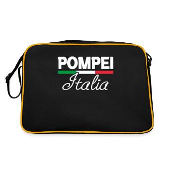 Pompeii Italia Italienische Flagge Geographie - Retro Tasche - Schwarz/Gold - Hinten