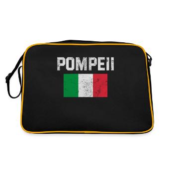Pompéi Drapeau Italie Géologie - Sac Retro - noir/or - Dos
