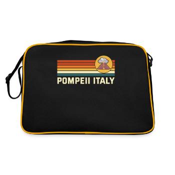 Pompéi Italie Vintage éruption volcanique géographie - Sac Retro - noir/or - Dos