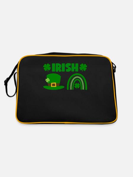 Accessoires de la Saint-Patrick Irlande Shamrock décoration - Sac Retro - noir/or - Dos