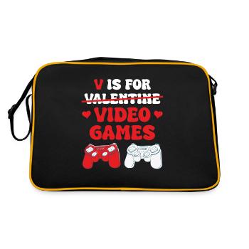 La Saint-Valentin Jeux Vidéo Coeur Pour Jeux D’ordinateur - Sac Retro - noir/or - Dos