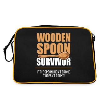 Le survivant de la cuillère de bois ne s’est pas cassé ne compte pas - Sac Retro - noir/or - Dos