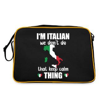Italien Ne Pas Garder Calme Chose Nationalité - Sac Retro - noir/or - Dos
