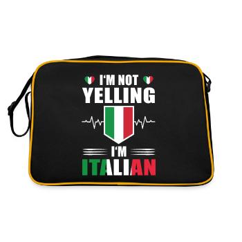 Hurler le drapeau italien de battement de cœur italien - Sac Retro - noir/or - Dos