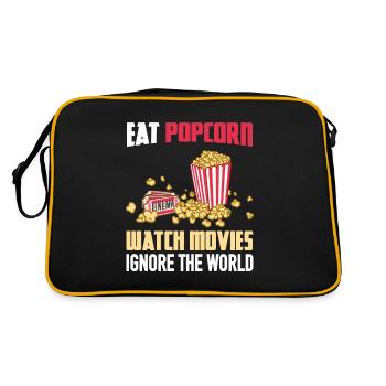 Manger du pop-corn Regarder des films Ignorer le monde - Sac Retro - noir/or - Dos