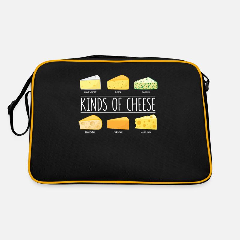 Types De Fromage Laitier Amateur De Fromage Snack - Sac Retro - noir/or