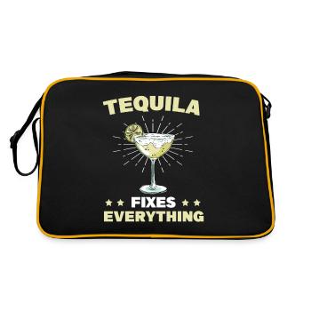 Tequila Fixes Everything Alkhol Cinco De Mayo - Retro Bag - black/gold - Back