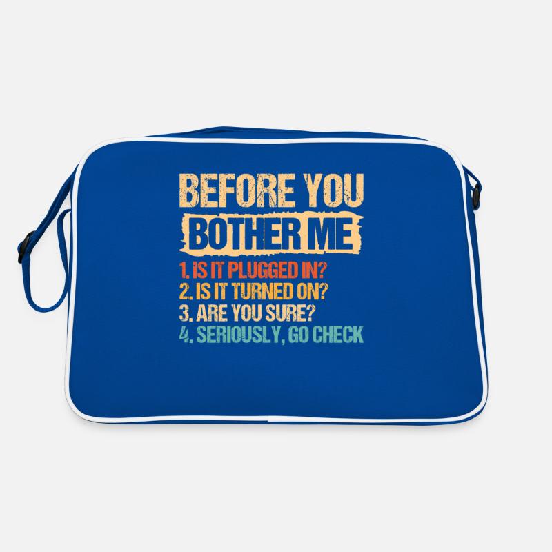 It Tech Technician Before You Bother Me Plugged In Retro Bag