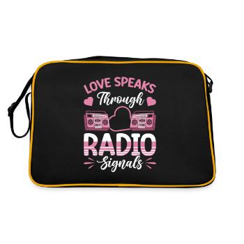 Radio Presenter Valentine's Day Love Radio Signals - Retro Bag - black/gold - Back