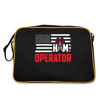 Amateur opérateur USA drapeau présentateur Radio cadeau - Sac Retro - noir/or - Dos