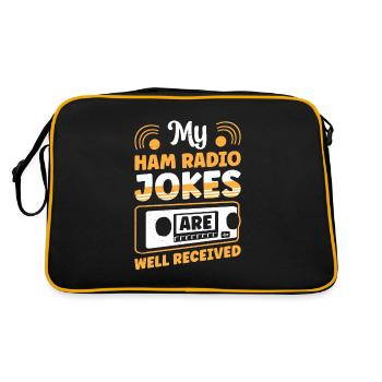 Radio Presenter Profession Ham Jokes Well Received - Retro Bag - black/gold - Back
