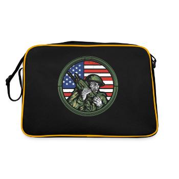 Amateur opérateur USA drapeau présentateur Radio cadeau - Sac Retro - noir/or - Dos