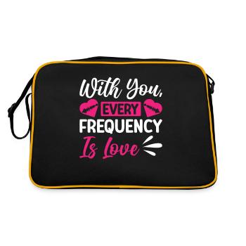 Radio Moderator Valentinstag Frequency Is Love - Retro Tasche - Schwarz/Gold - Hinten