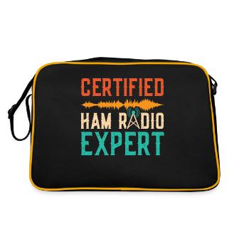 Vintage Radio Presenter Certified Ham Radio Expert - Retro Bag - black/gold - Back