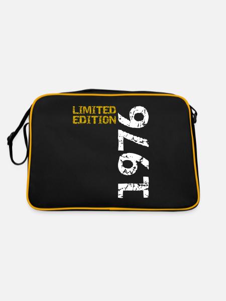 1976 Limited Edition Birthday Gift Wife Husband - Retro Bag - black/gold - Back