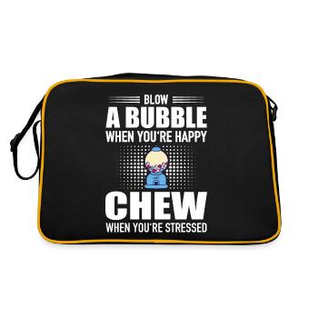 Blow Bubble When You're Happy Chew Stressed - Retro Bag - black/gold - Back