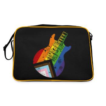 Guitare Pride Progress Flag - Sac Retro - noir/or - Dos