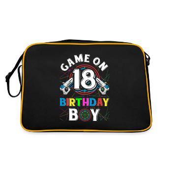 Lasertag Game On 18 Birthday Boy Indoor Laser Tag - Retro Bag - black/gold - Back