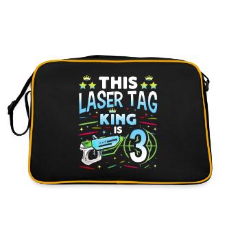 Lasertag King Is 3 Birthday Boy Indoor Laser Tag - Retro Bag - black/gold - Back