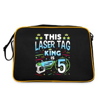 Lasertag King Is 5 Birthday Boy Indoor Laser Tag - Retro Bag - black/gold - Back