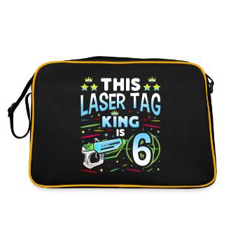 Lasertag King Is 6 Birthday Boy Indoor Laser Tag - Retro Bag - black/gold - Back