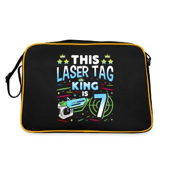 Lasertag King Is 7 Birthday Boy Indoor Laser Tag - Retro Bag - black/gold - Back