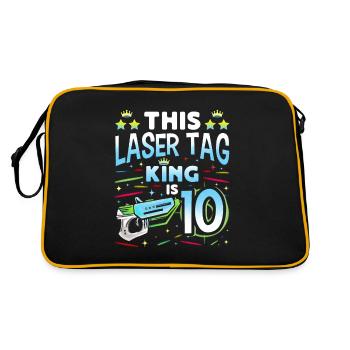 Lasertag King Is 10 Birthday Boy Indoor Laser Tag - Retro Bag - black/gold - Back