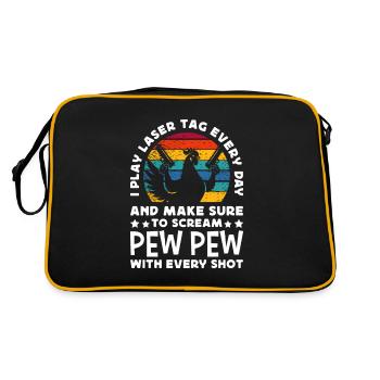 Laser Tag Every Day Pew Pew Chicken Lasergame - Retro Bag - black/gold - Back