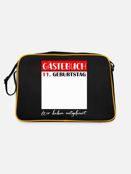 11th Birthday Girl 11 Years Boys Gift - Retro Bag - black/gold - Back