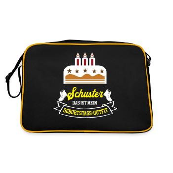 Schuster Geburtstag Geburtstagsgeschenk Schusterei - Retro Tasche - Schwarz/Gold - Hinten