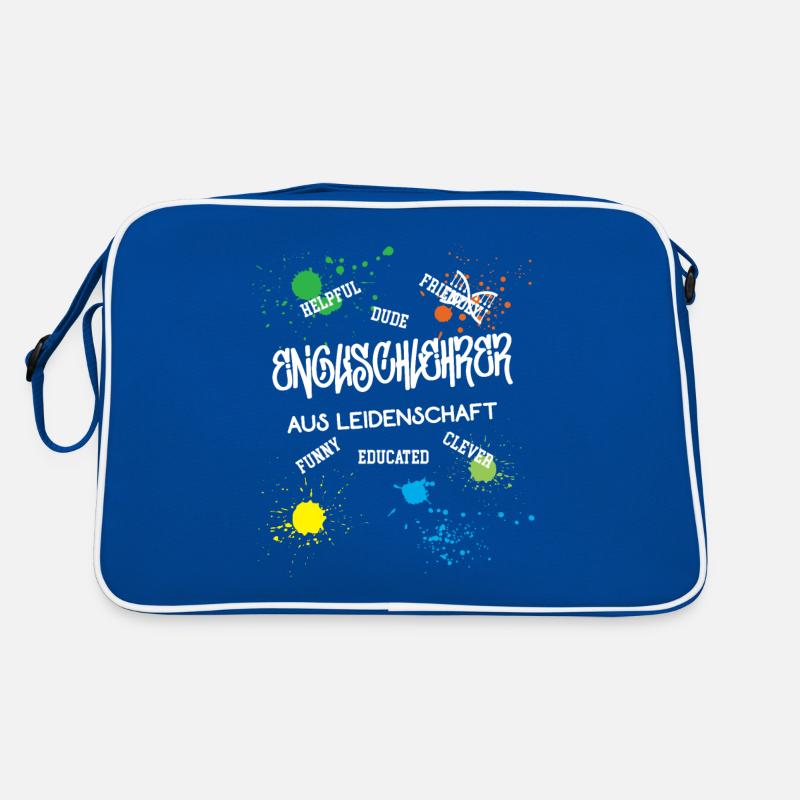 Englischlehrer Schule Beruf Lehrer Englisch Retro Tasche