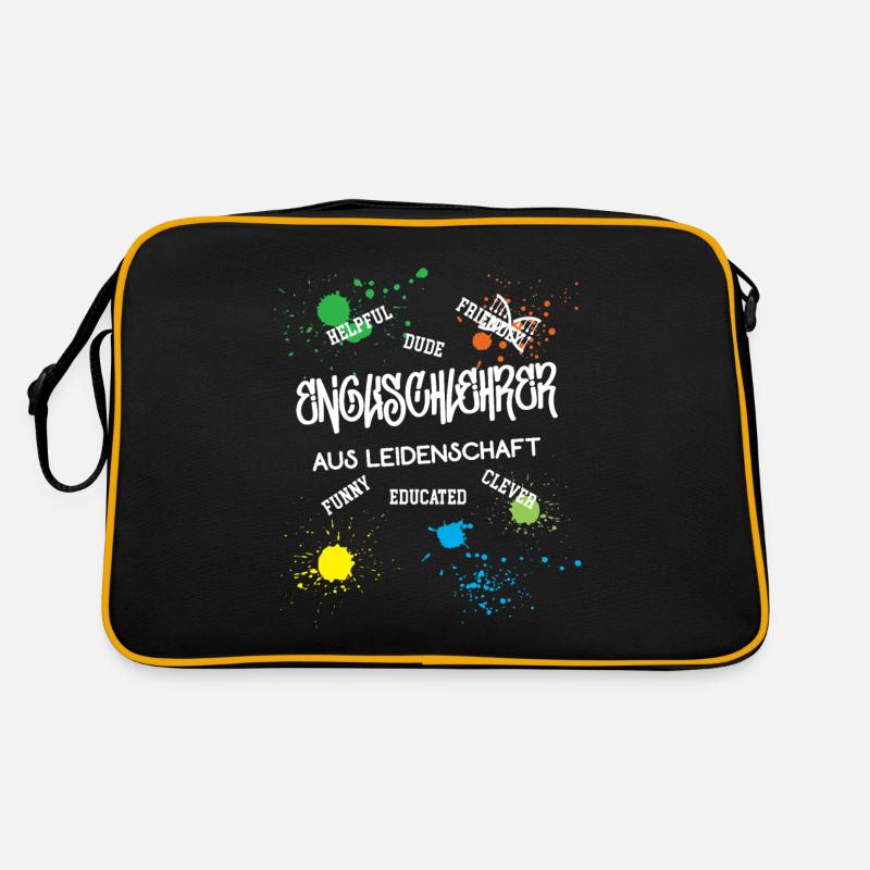 Englischlehrer Schule Beruf Lehrer Englisch Retro Tasche