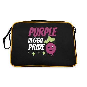 Beetroot vegetables for vegan farmer beets - Retro Bag - black/gold - Back