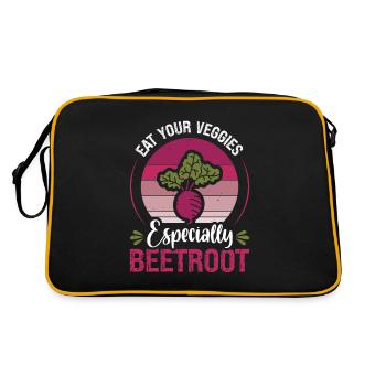 Beetroot Vegetables Eat Your Veggies Beetroot - Retro Bag - black/gold - Back