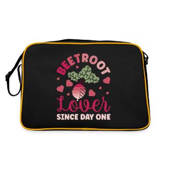 Beetroot Vegetables for Turnips Lover Gift - Retro Bag - black/gold - Back