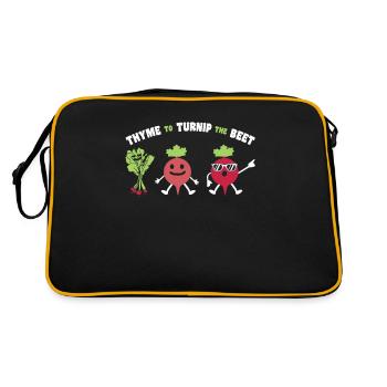 Thyme To Turnip The Beet Beets Beetroot Gift - Retro Bag - black/gold - Back