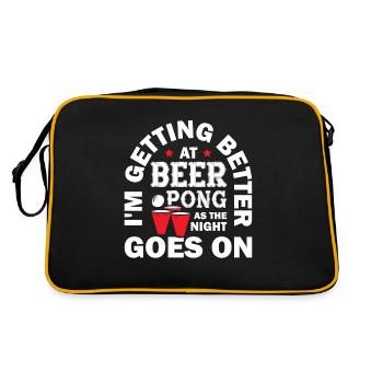 Getting Better At Peer Pong As The Night Goes On - Retro Tasche - Schwarz/Gold - Hinten
