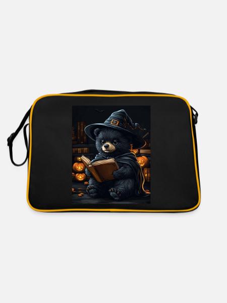 Halloween Gift Women Bear Men Kids Decoration - Retro Bag - black/gold - Back