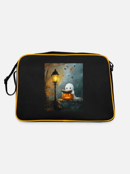 Halloween Geschenk Frauen Geist Männer Kinder Deko - Retro Tasche - Schwarz/Gold